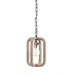 Pemberly Row Modern Hand Crafted Rope and Metal Pendant in Natural