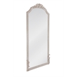 Pemberly Row Arched Pediment Floor Mirror in Distressed White