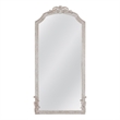 Pemberly Row Arched Pediment Floor Mirror in Distressed White