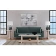 Pemberly Row Modern Coastal White Marble End Table in White Oak