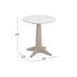 Pemberly Row Modern Coastal White Marble End Table in White Oak