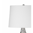 Pemberly Row Mercury Glass Table Lamp in Silver with White Shade