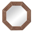 Pemberly Row Contemporary Weathered Driftwood Wall Mirror in Gray