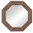 Pemberly Row Contemporary Weathered Driftwood Wall Mirror in Gray