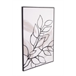 Pemberly Row Modern Hand Painted Botanical Canvas in Black Frame