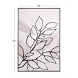 Pemberly Row Modern Hand Painted Botanical Canvas in Black Frame