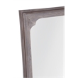 Pemberly Row Scalloped Corner Wall Mirror in White Washed Wood
