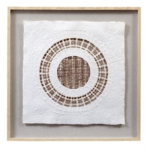 Pemberly Row Modern Rice Paper Shadowbox Wall Art in Neutral Tones