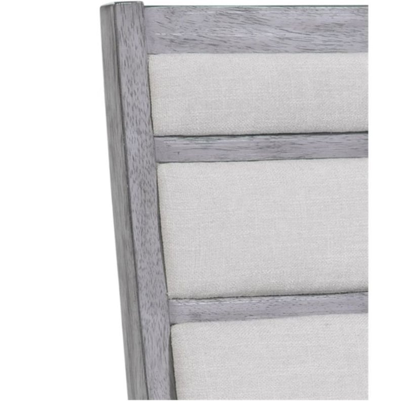 Pemberly Row Glam Upholstered Dining Chair Set of 2 in Platinum