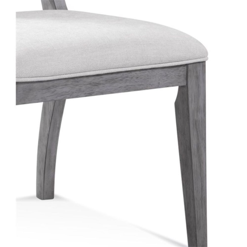 Pemberly Row Glam Upholstered Dining Chair Set of 2 in Platinum