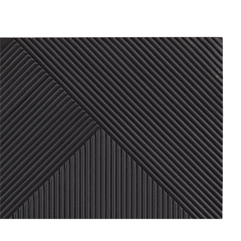 Pemberly Row Hand Carved Geometric Wall Hanging in Black Matte