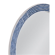 Pemberly Row Coastal Boho Round Wall Mirror in Blue Resin Bone