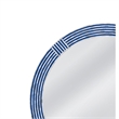 Pemberly Row Coastal Boho Round Wall Mirror in Blue Resin Bone