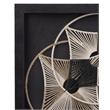 Pemberly Row Modern Fiber Woven Shadowbox Wall Art in Black Wood