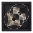 Pemberly Row Modern Fiber Woven Shadowbox Wall Art in Black Wood