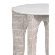 Pemberly Row Coastal Mango Wood Round End Table in White Wash