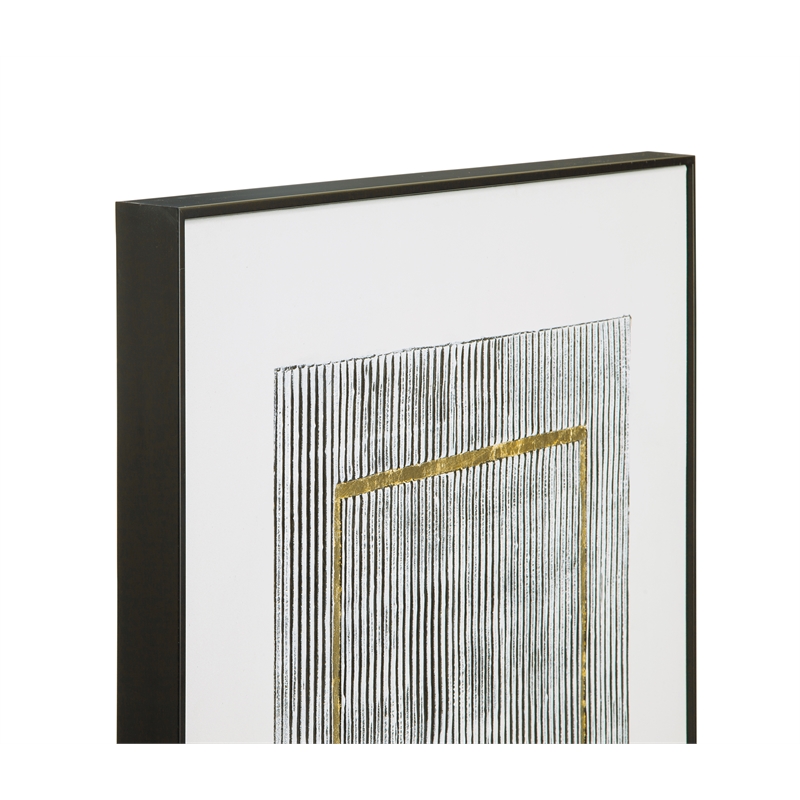 Pemberly Row Modern Hand Painted Canvas 2-Piece Set in Black Frame