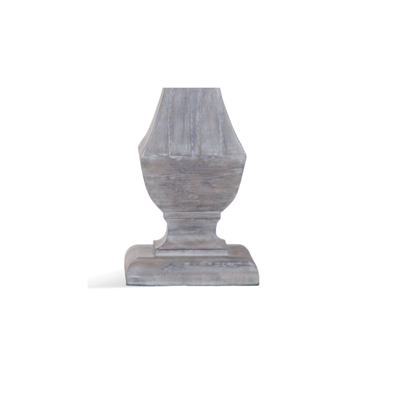 Pemberly Row Modern Mango Wood Table Lamp in Distressed Gray Linen