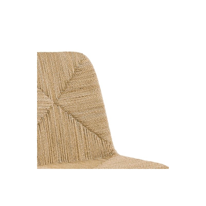 Pemberly Row Hand-Woven Seagrass Dining Chair in Tan and Black