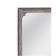 Pemberly Row Scalloped Carved Wood Floor Mirror in Gray Wash