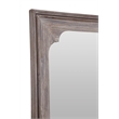 Pemberly Row Scalloped Carved Wood Floor Mirror in Gray Wash