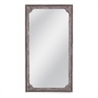 Pemberly Row Scalloped Carved Wood Floor Mirror in Gray Wash