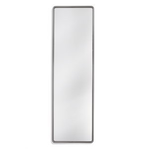 Pemberly Row Modern Rectangular Wall Mirror in Rubbed Stainless