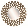 Pemberly Row Modern Silver Leaf Checkered Tile Round Wall Mirror