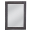 Pemberly Row Farmhouse Rivet Design Wall Mirror in Dark Gray