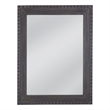 Pemberly Row Farmhouse Rivet Design Wall Mirror in Dark Gray