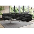 Pemberly Row 6-Piece Faux Leather Power Reclining Sectional in Dark Brown