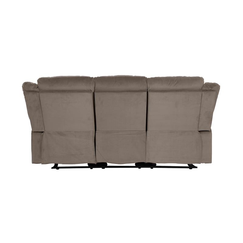 Pemberly Row Microfiber 2-Piece Manual Reclining Sofa Set 300 lbs in Chocolate