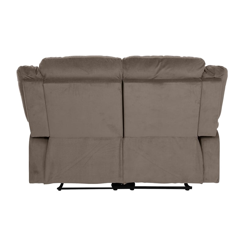 Pemberly Row Microfiber 2-Piece Manual Reclining Sofa Set 300 lbs in Chocolate