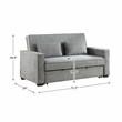 Pemberly Row Fabric Upholstered Convertible Sofa with Pull-Out Bed in Gray