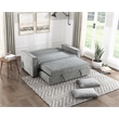 Pemberly Row Fabric Upholstered Convertible Sofa with Pull-Out Bed in Gray