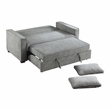 Pemberly Row Fabric Upholstered Convertible Sofa with Pull-Out Bed in Gray