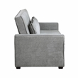Pemberly Row Fabric Upholstered Convertible Sofa with Pull-Out Bed in Gray