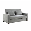 Pemberly Row Fabric Upholstered Convertible Sofa with Pull-Out Bed in Gray