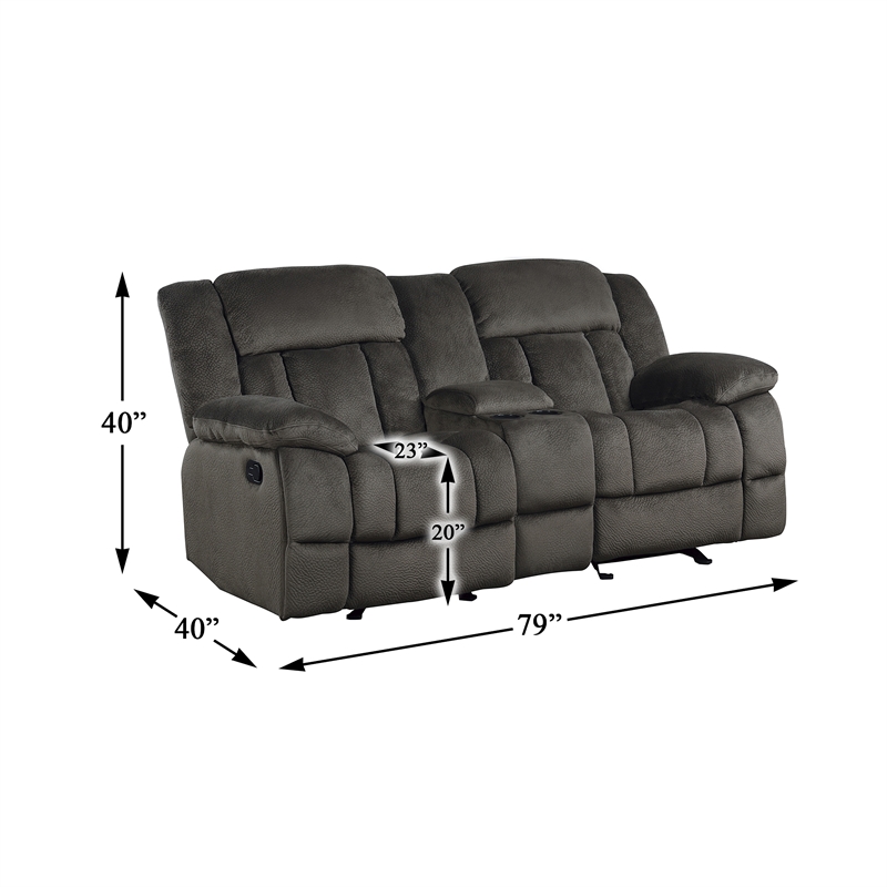 Pemberly Row 2-Piece Manual Reclining Sofa Set with Console in Chocolate