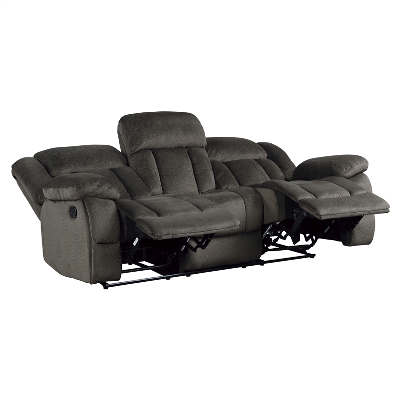 Pemberly Row 2-Piece Manual Reclining Sofa Set with Console in Chocolate
