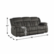 Pemberly Row 2-Piece Manual Reclining Sofa Set with Console in Chocolate