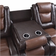 Pemberly Row Faux Leather 2-Piece Manual Reclining Sofa Set in 2-Tone Brown