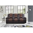 Pemberly Row Faux Leather 2-Piece Manual Reclining Sofa Set in 2-Tone Brown