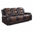 Pemberly Row Faux Leather 2-Piece Manual Reclining Sofa Set in 2-Tone Brown