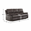 Pemberly Row Faux Leather 2-Piece Manual Reclining Sofa Set 300 lbs in Brown