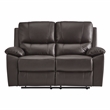 Pemberly Row Faux Leather 2-Piece Manual Reclining Sofa Set 300 lbs in Brown