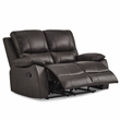 Pemberly Row Faux Leather 2-Piece Manual Reclining Sofa Set 300 lbs in Brown