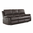 Pemberly Row Faux Leather 2-Piece Manual Reclining Sofa Set 300 lbs in Brown