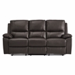 Pemberly Row Faux Leather 2-Piece Manual Reclining Sofa Set 300 lbs in Brown
