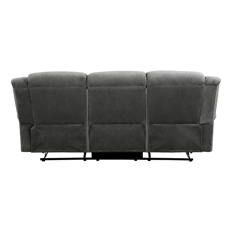 Pemberly Row 2-Piece Manual Reclining Sofa Set with Nailhead Trim in Charcoal